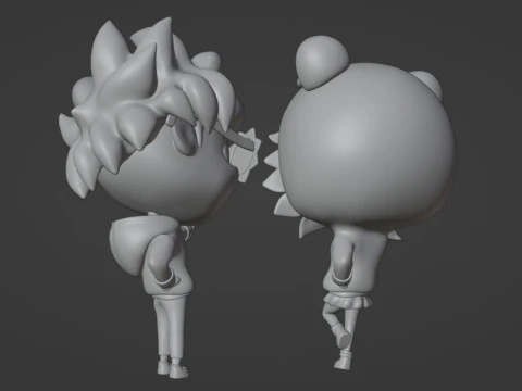 Ragazzo e ragazza mascotte 001 Modello 3D