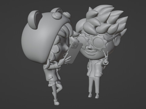 Boy Girl Mascot 001 3D Model