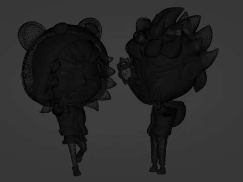 Ragazzo e ragazza mascotte 001 Modello 3D