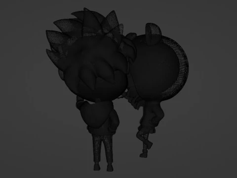 Ragazzo e ragazza mascotte 001 Modello 3D