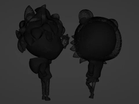 Ragazzo e ragazza mascotte 001 Modello 3D