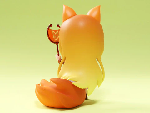 Fox Girl Mascot 001 3D Model