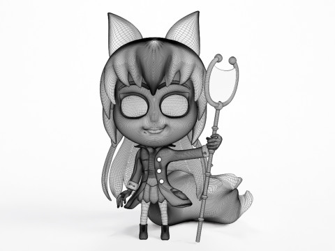 Fox Girl Mascot 001 Modelo 3D