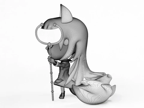 Fox Girl Mascot 001 3D Model