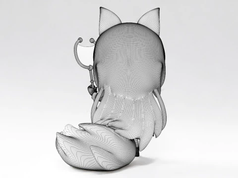 Fox Girl Mascot 001 3D Model