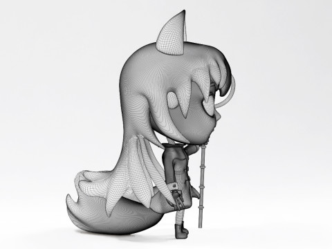 Fox Girl Mascot 001 Modelo 3D