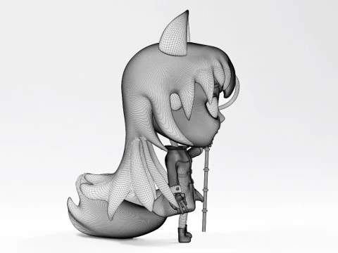 Fox Girl Mascot 001 3D Model