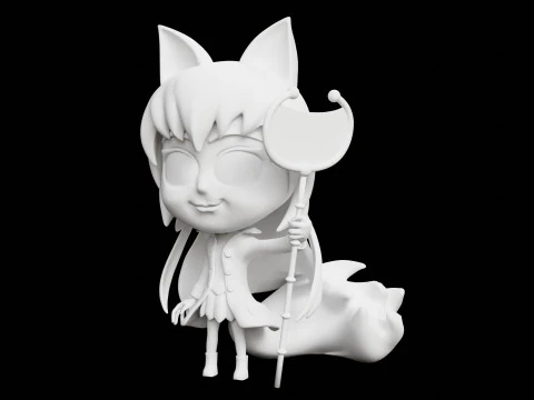 Fox Girl Mascot 001 3D Model