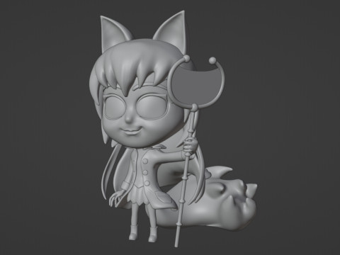 Fox Girl Mascot 001 Modelo 3D