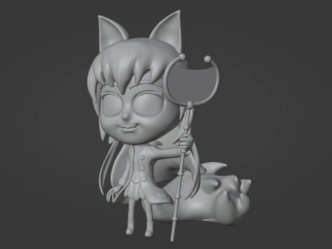 Fox Girl Mascot 001 3D Model