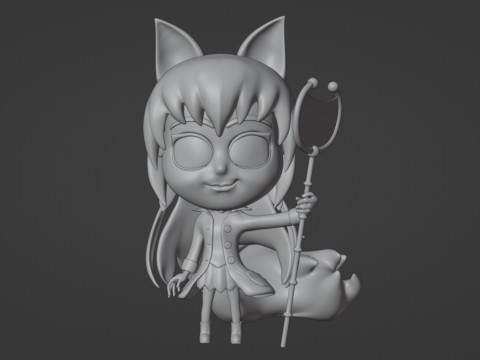 Fox Girl Mascot 001 Modelo 3D