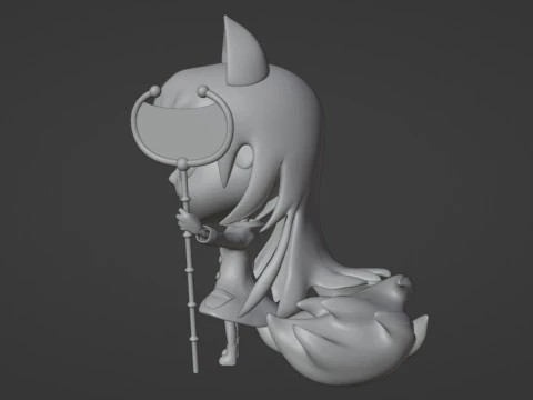 Fox Girl Mascot 001 3D Model