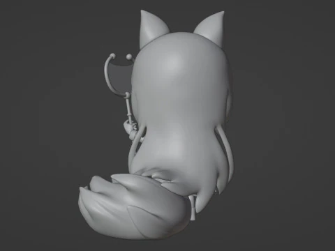 Fox Girl Mascot 001 3D Model