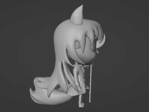 Fox Girl Mascot 001 3D Model