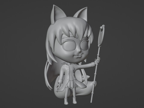 Fox Girl Mascot 001 Modelo 3D