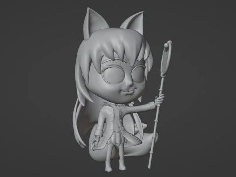 Fox Girl Mascot 001 3D Model