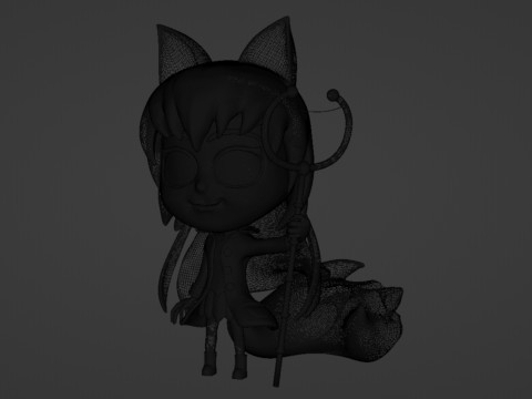 Fox Girl Mascot 001 Modelo 3D