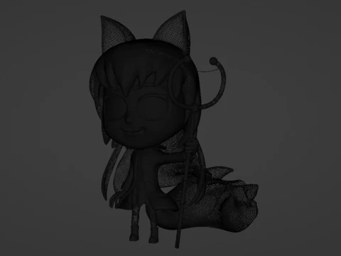 Fox Girl Mascot 001 3D Model