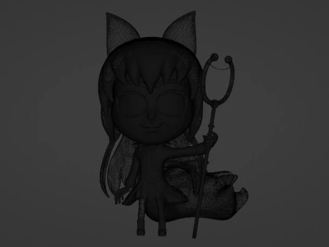 Fox Girl Mascot 001 3D Model