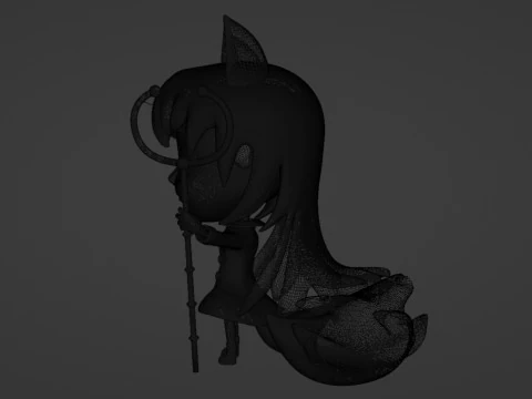 Fox Girl Mascot 001 3D Model