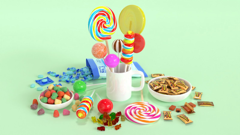 Candy Pack 001 3D Model .c4d .max .obj .3ds .fbx .stl .blend 
