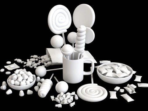 Candy Pack 001 3D Model