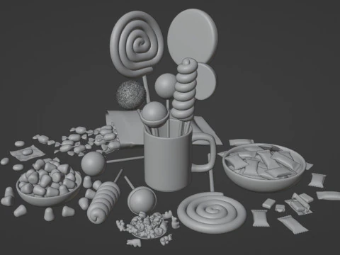 Candy Pack 001 3D Model