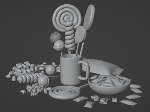 Candy Pack 001 3D Model