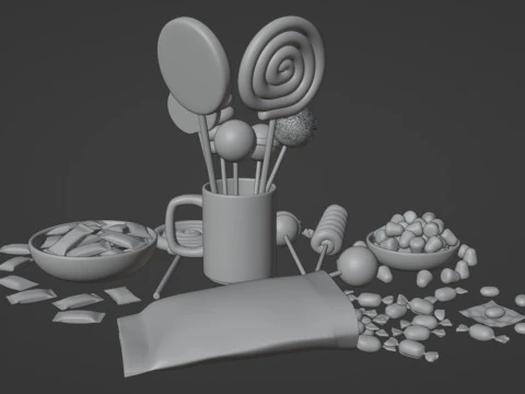 Candy Pack 001 3D Model