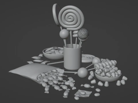 Candy Pack 001 3D Model