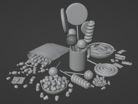 Candy Pack 001 3D Model