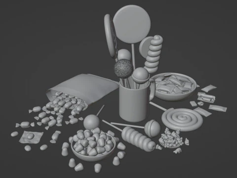 Candy Pack 001 3D Model