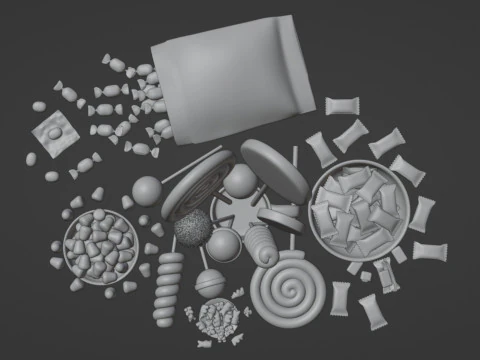 Candy Pack 001 3D Model