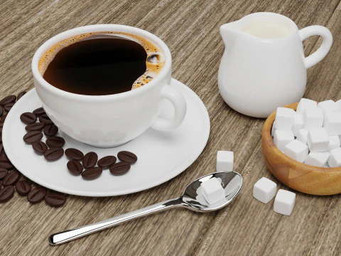 Чорна кава 001 3D Модель