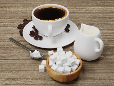 Black Coffee 001 3D Model