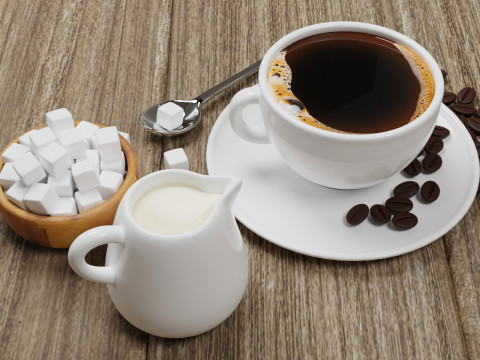 Black Coffee 001 3D Model