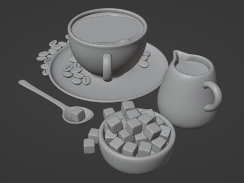 Black Coffee 001 3D Model