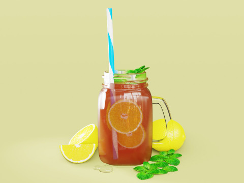 Iced Lemon Tea 001 3D Model