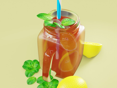 Iced Lemon Tea 001 3D Model