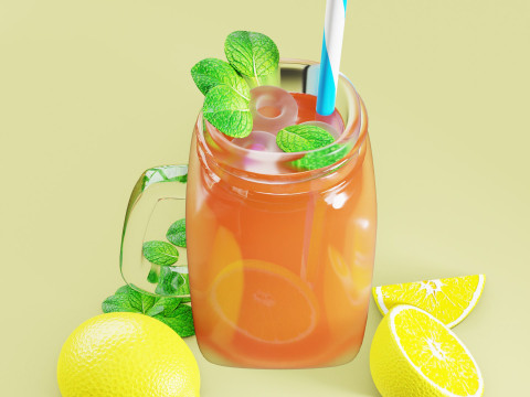 Iced Lemon Tea 001 3D Model