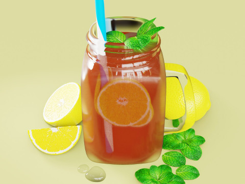 Iced Lemon Tea 001 3D Model