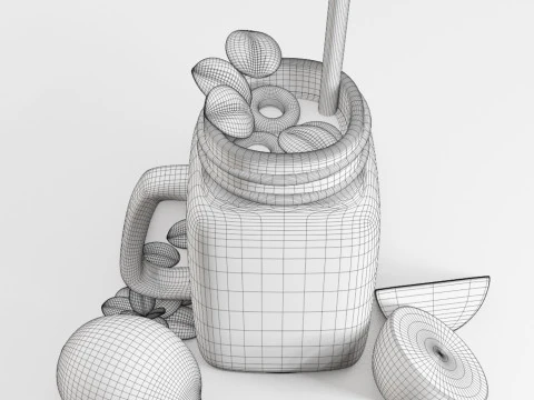 Ледяной чай с лимоном 001 3D Модель