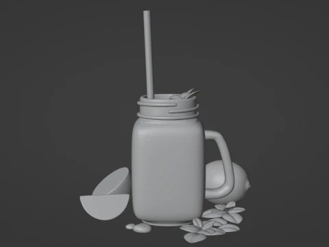 Ледяной чай с лимоном 001 3D Модель