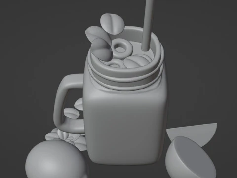 Ледяной чай с лимоном 001 3D Модель