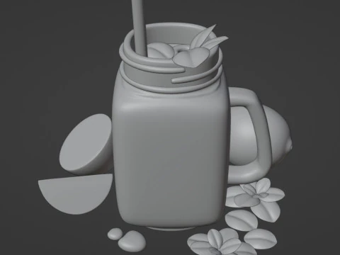 Ледяной чай с лимоном 001 3D Модель