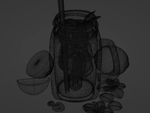 Ледяной чай с лимоном 001 3D Модель
