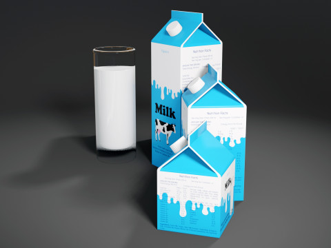 Milk 001 3D मॉडल