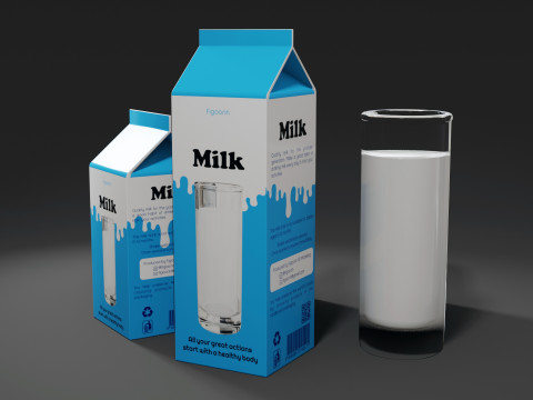 Milk 001 3D मॉडल