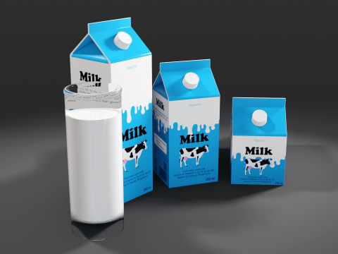 Milk 001 3D मॉडल