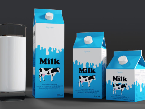 Milk 001 3D मॉडल